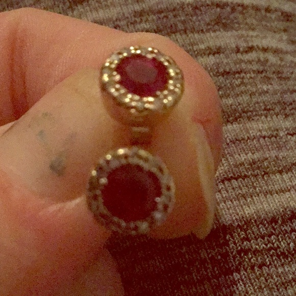 Amazon Jewelry Authentic Gold And Ruby Earrings 8k Gold Unused